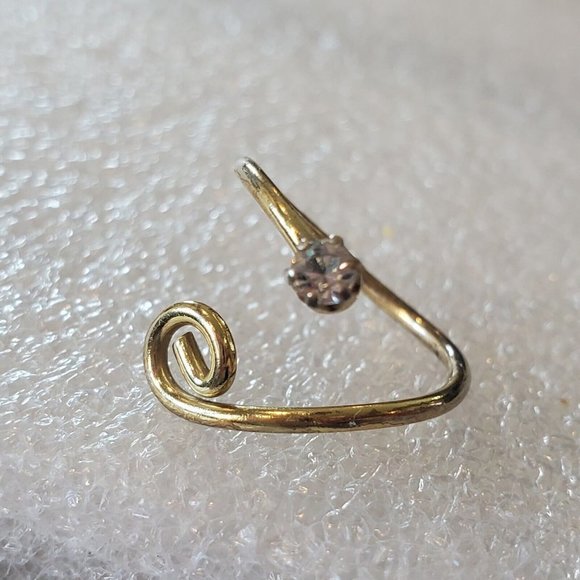 Vintage Gold Sterling Silver Wrap Ring Spiral Adjustable Boho Size 4.5 To 7 - Picture 8 of 17